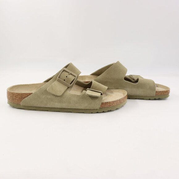 NIDB Birkenstock Arizona Soft Footbed Suede Sandals in Faded Khaki EU Size 41 - Picture 2 of 12
